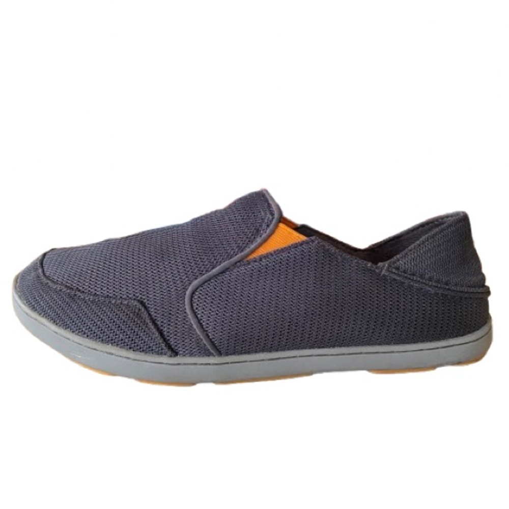 OluKai Men’s Nohea Slip-On Loafers Size 10 Mesh 10188-4242 Gray & Orange Comfort